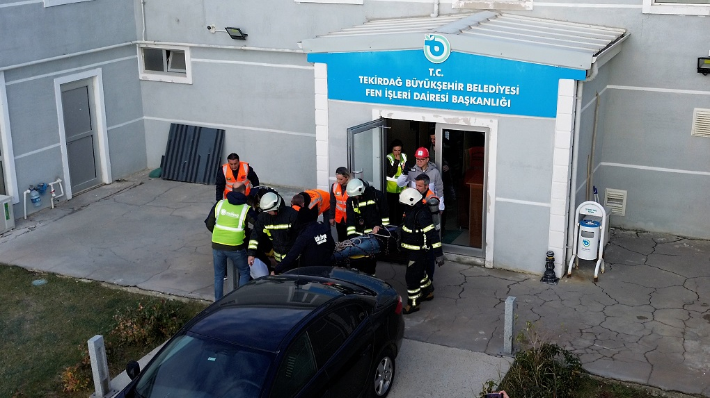 TEKİRDAĞ BÜYÜKŞEHİRDEN AFET ACİL DURUM TATBİKATI