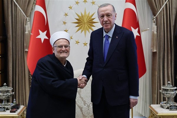 Cumhurbaşkanı Erdoğan, Mescid-i Aksa İmam Hatibi Şeyh İkrime Sabri'yi kabul etti