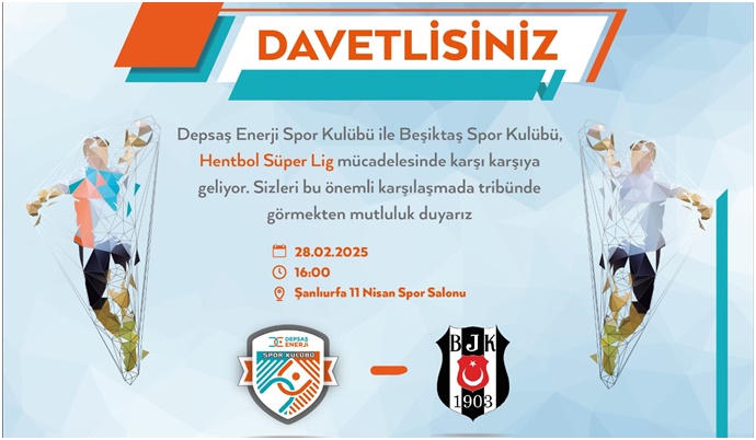 Şanlıurfa'da Süper Lig Hentbol Heyecanı: Şanlıurfa Depsaş Enerji – Beşiktaş Karşılaşıyor