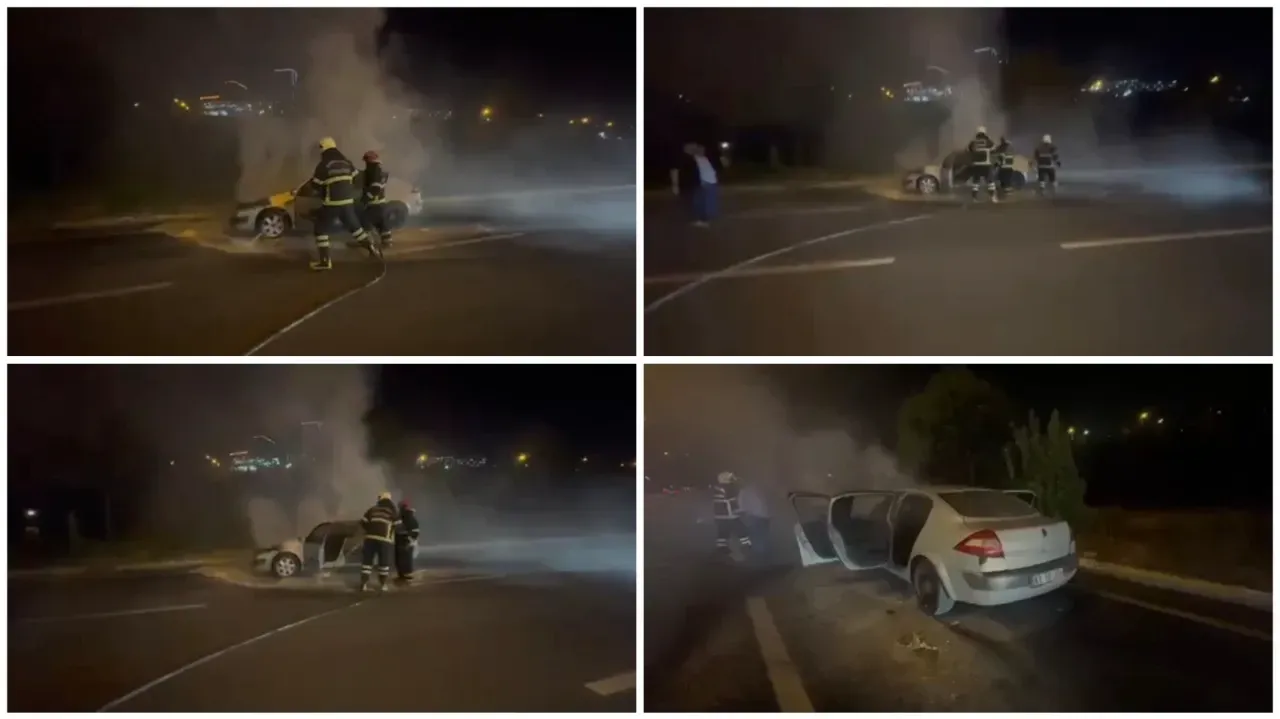 Karaköprü'de Seyir Hâlindeki Otomobil Alev Aldı