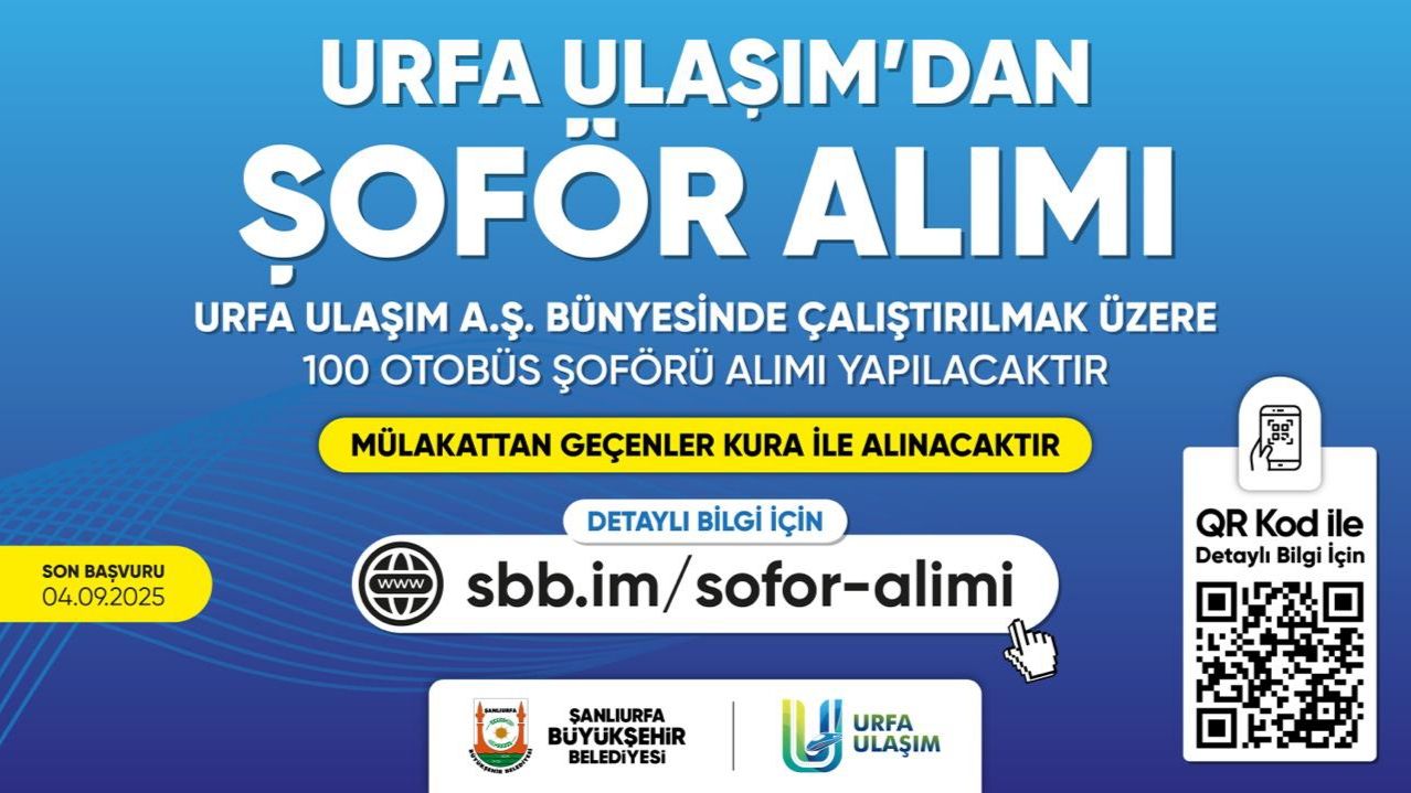 Urfa Ulaşım A.Ş. 100 Otobüs Şoförü Alacak