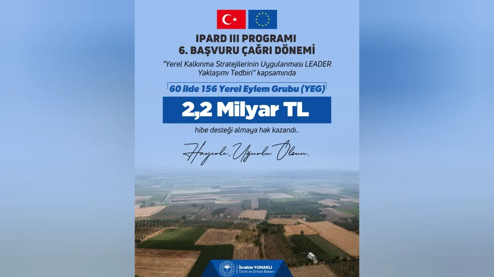 60 İlde 156 Yerel Eylem Grubu %100 Hibeyle Desteklenecek