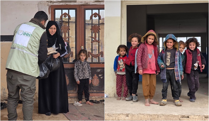 Şanlıurfa İHH Kamışlı’da Yardım Dağıtıyor.