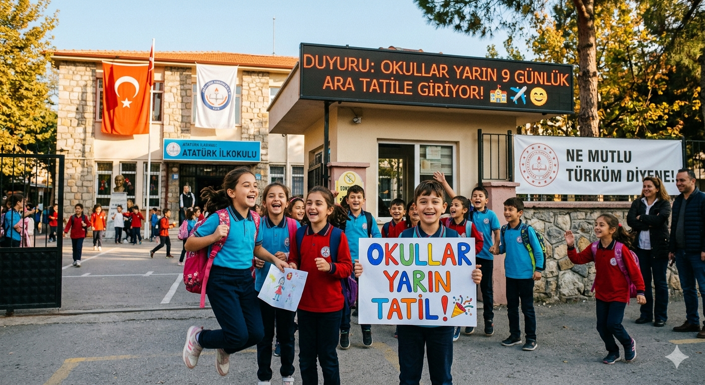 Okullar Yarın 9 Günlük Ara Tatile Giriyor