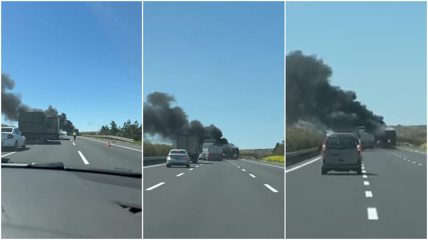 Suruç-Birecik Yolunda Korkutan Kamyon Yangını