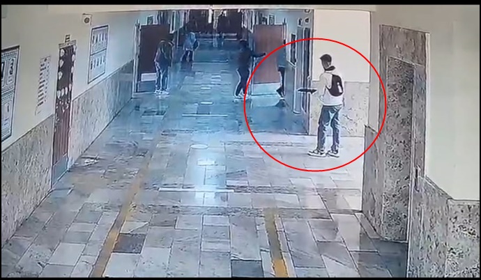 Siverek’teki Lisede Silahlı Saldırı Anları Kamerada-(VİDEO)