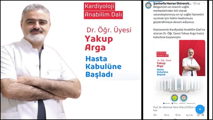 Dr. Yakup Arga Göreve Başladı