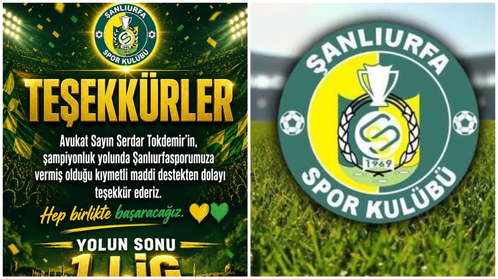 Avukat Serdar Tokdemir’ den Şanlıurfaspor 'a Maddi destek 