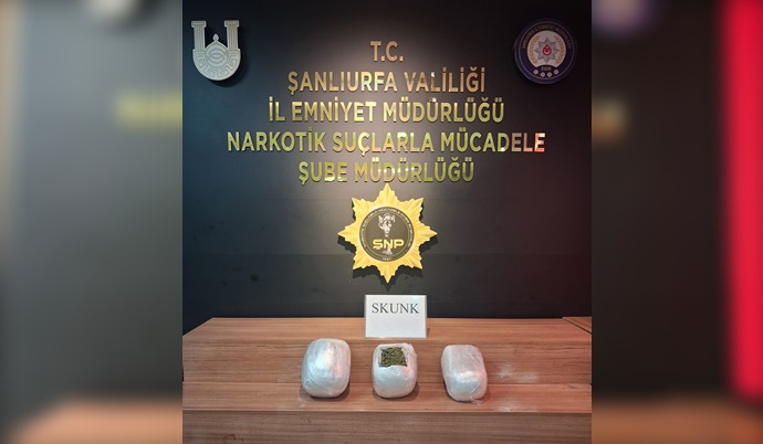 Şanlıurfa’da 6 kilo 800 gram skunk ele geçirildi