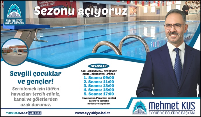 Eyyübiye Belediyesi Yüzme Havuzunda Sezon Açılıyor