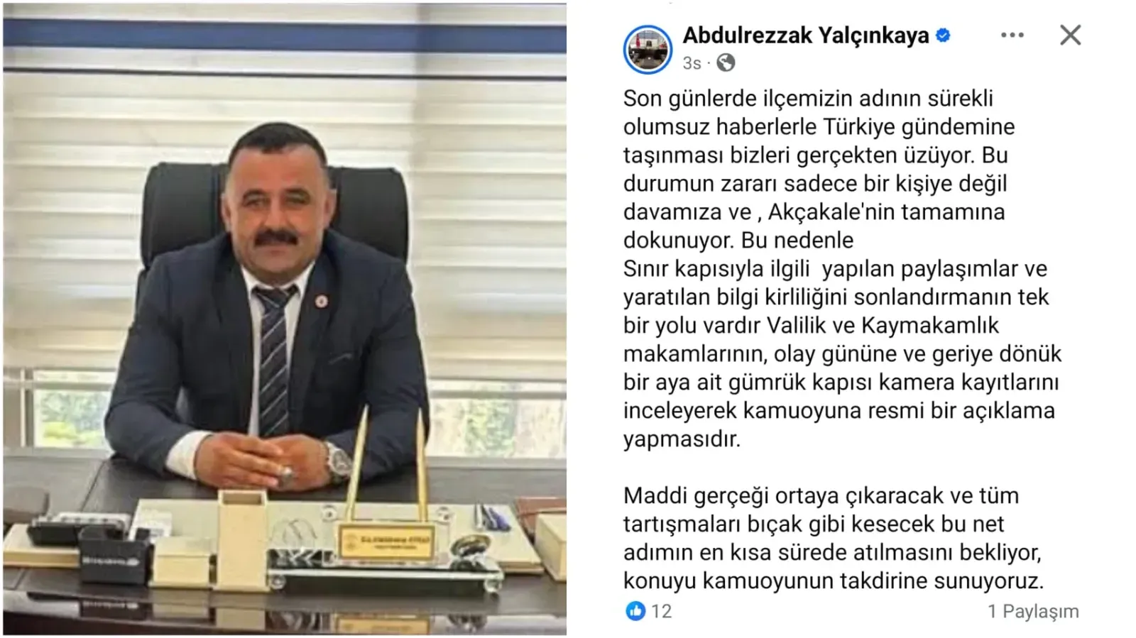 Meclis Üyesi Yalçınkaya'dan Dikkat Çeken Çıkış: 