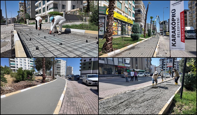 Karaköprü'de Güvenli Ve Çevreci Ulaşım İçin Bisiklet Yolları Kazandırılıyor