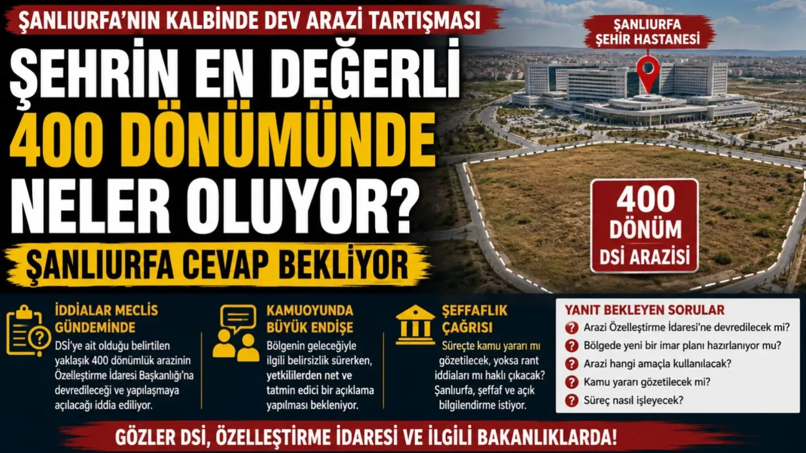 Şehrin En Değerli 400 Dönümünde Neler Oluyor? Şanlıurfa Cevap Bekliyor
