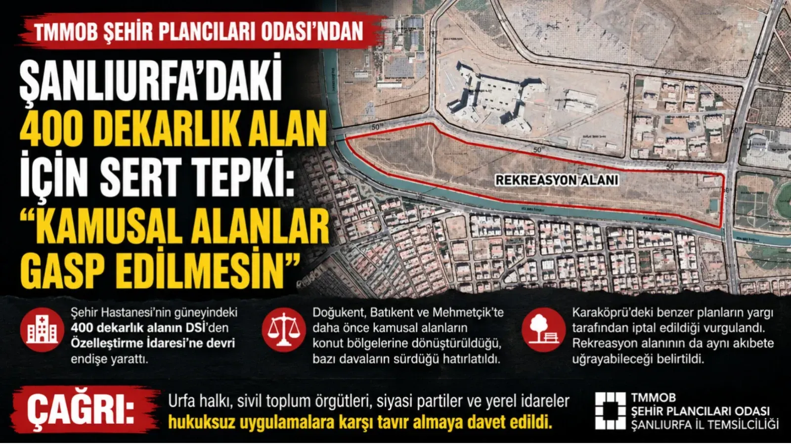 TMMOB'den Şanlıurfa'daki 400 Dekarlık Alan İçin Sert Tepki: 