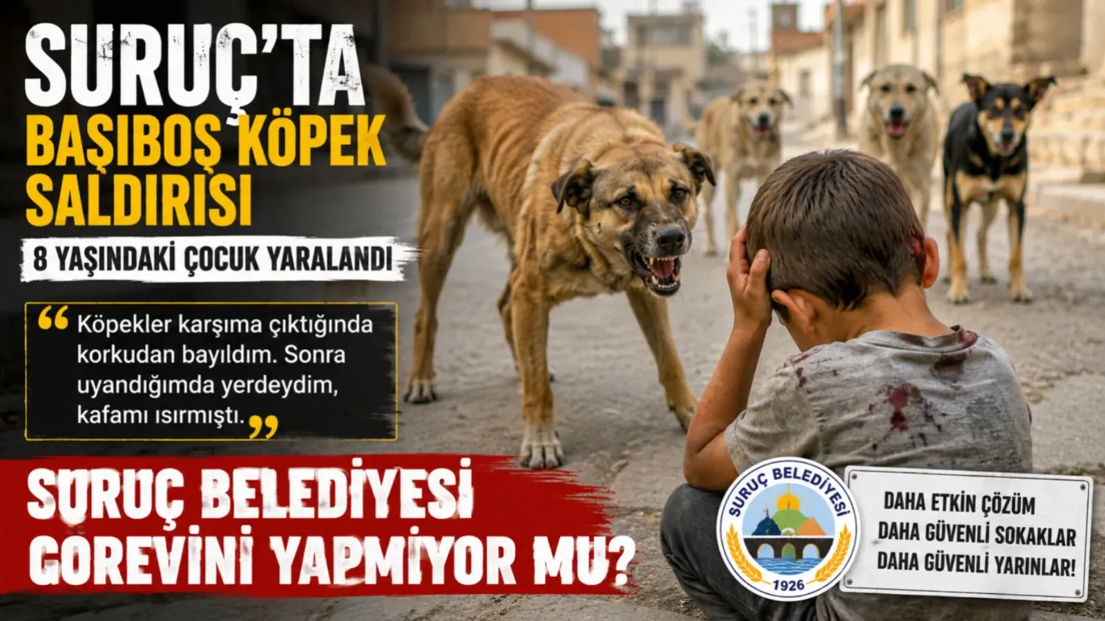 Suruç Belediyesi Görevini Yeterince Yerine Getiriyor mu? Başıboş Köpek Saldırısı Tartışmaları Yeniden Alevlendirdi