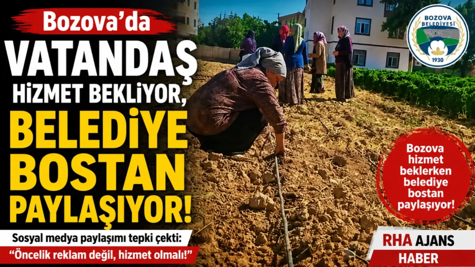 Bozova'da Vatandaş Hizmet Bekliyor, Belediye Bostan Paylaşıyor!