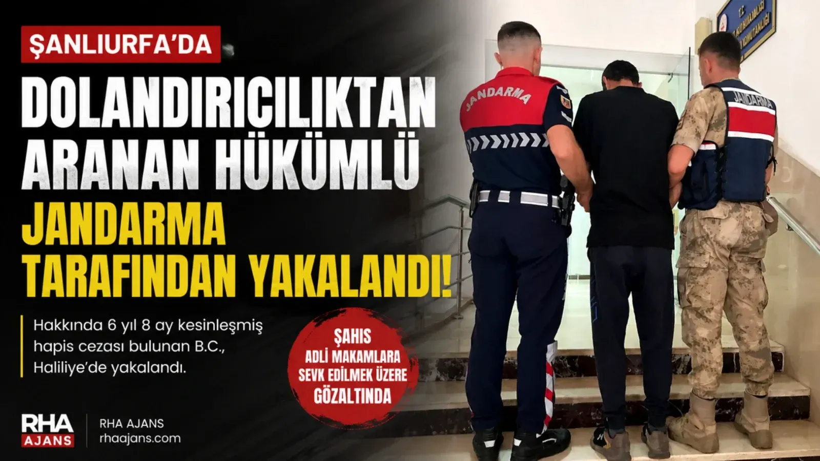 Şanlıurfa'da Dolandırıcılıktan Aranan Hükümlü Jandarma Tarafından Yakalandı