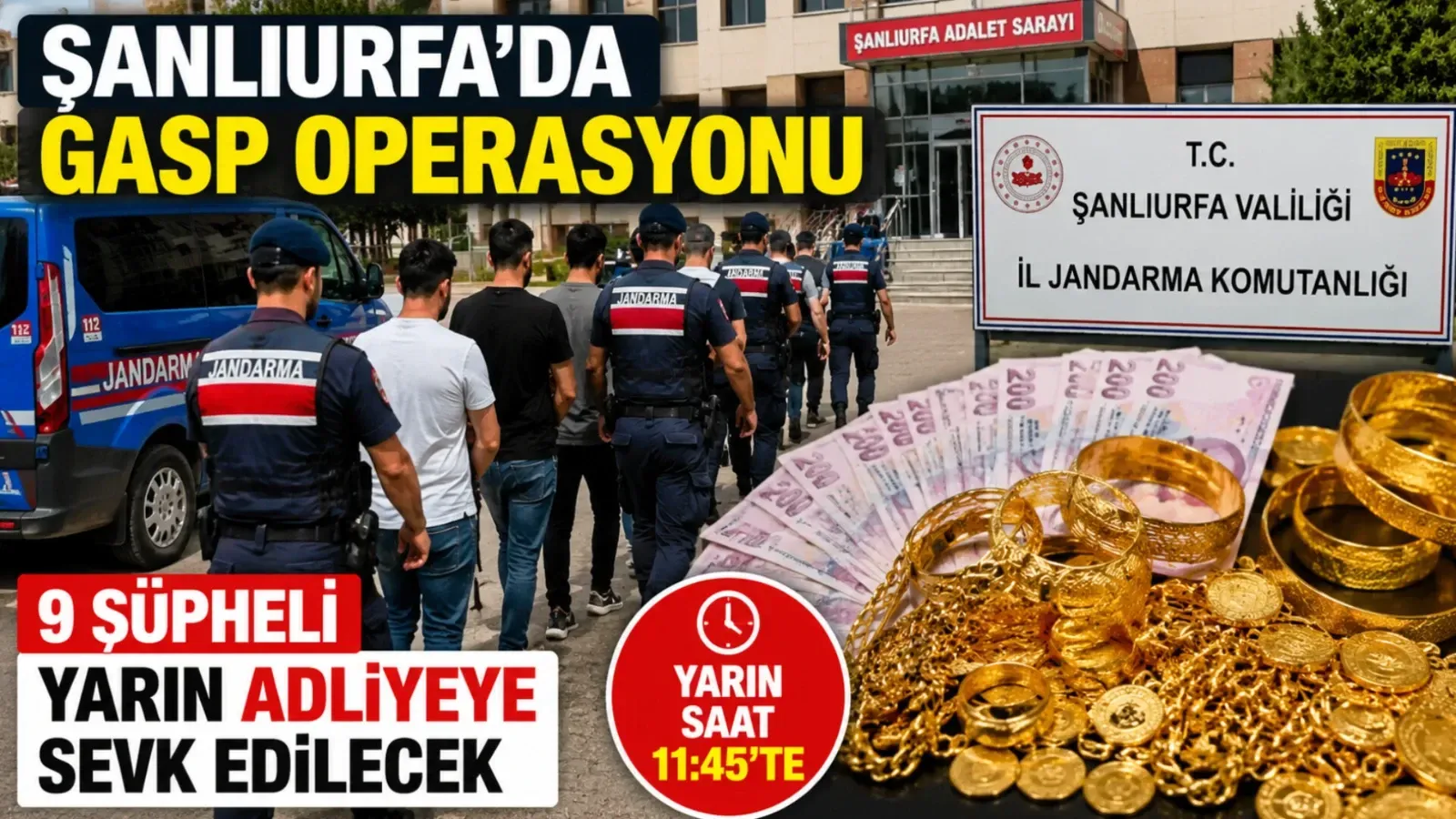 Şanlıurfa'da altın ve para gaspı şüphelileri adliyeye sevk edilecek