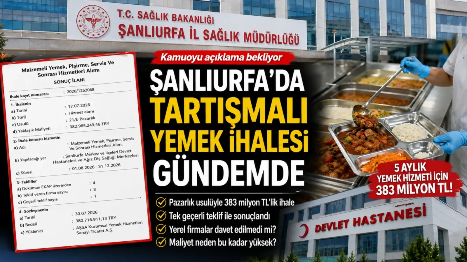 Kamuoyunda Büyük Tartışma Yaratan Yemek İhalesinde Sessizlik Sürüyor