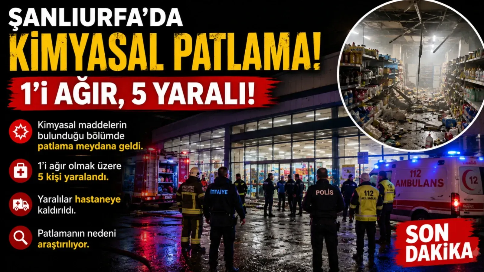 Şanlıurfa’da Kimyasal Patlamada Yaralananların Kimlikleri Belli Oldu