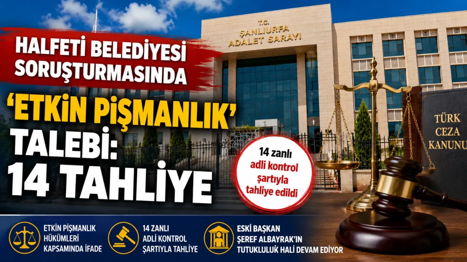 Halfeti Belediyesi soruşturmasında ‘etkin pişmanlık’ talebi: 14 şüpheli tahliye edildi