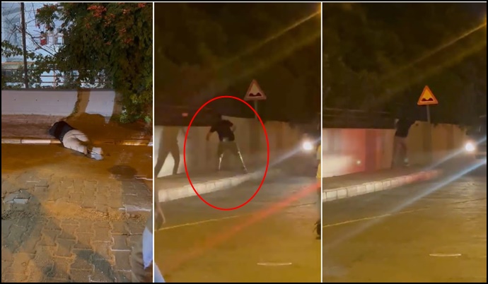 Şanlıurfa’da Korkutan Anlar! Kendinden Geçen Şahıs Koşarak Uzaklaştı-(VİDEO)