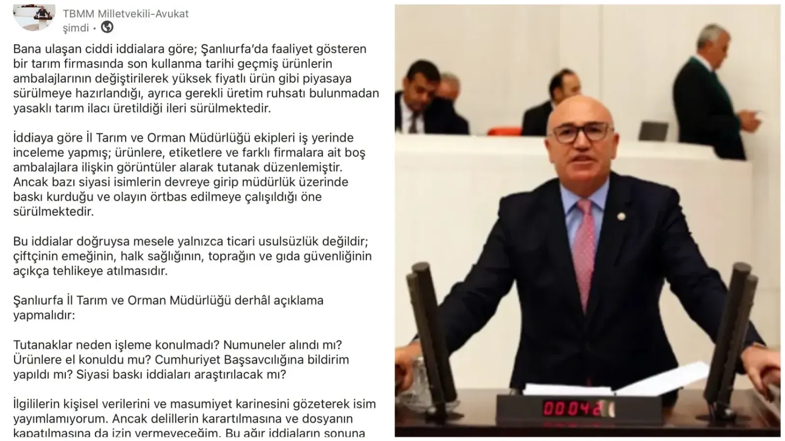 Tanal’dan Şanlıurfa’da Tarım Firması İddiaları İçin Soruşturma Çağrısı
