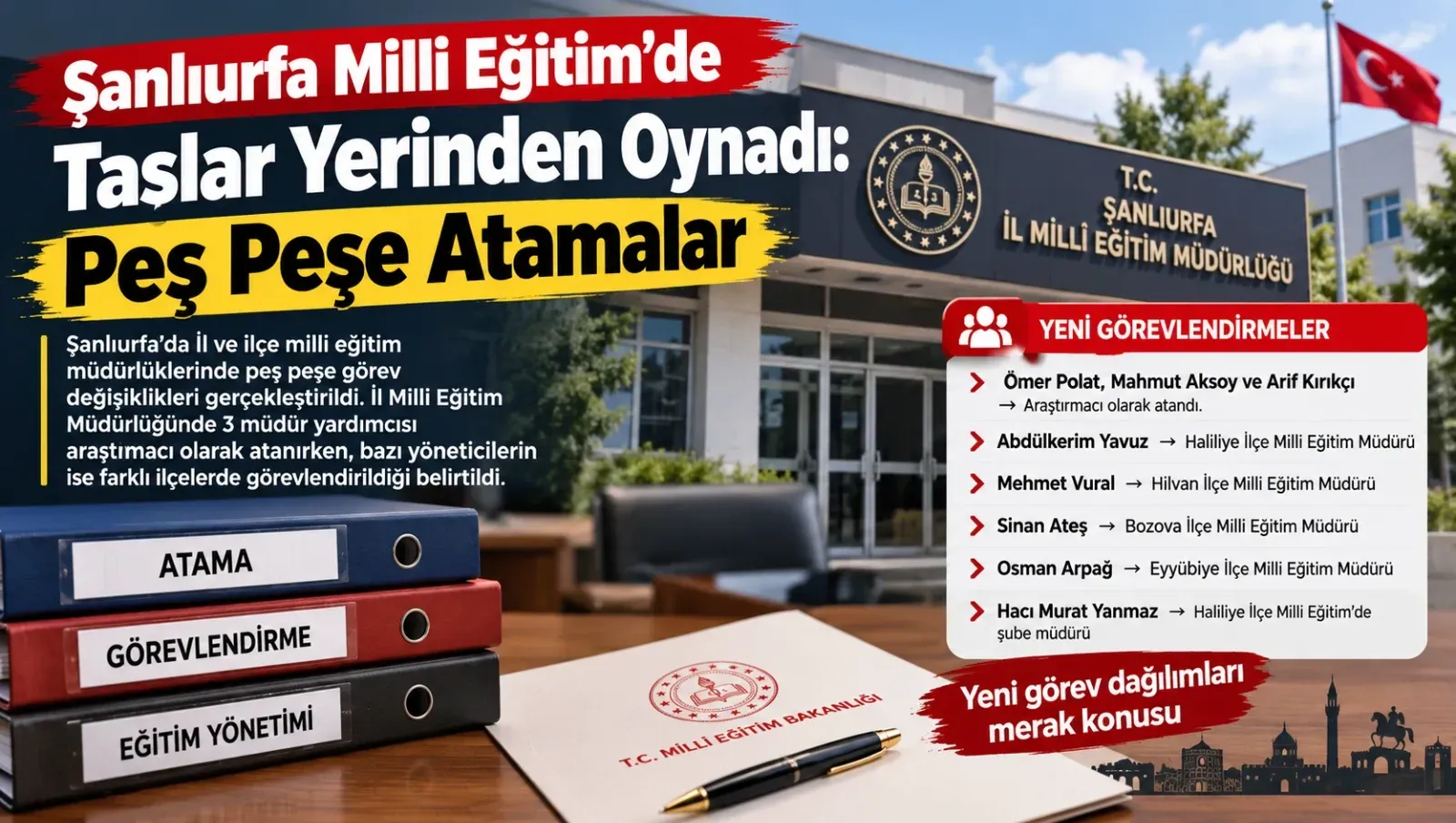 Şanlıurfa Milli Eğitim’de Taşlar Yerinden Oynadı: Peş Peşe Atamalar
