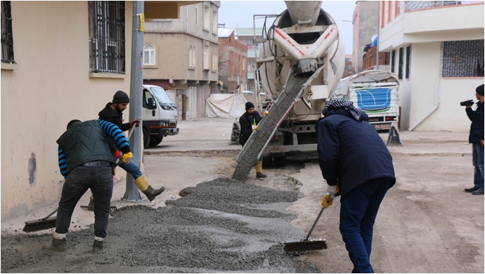 Abdalağa mahallesinde beton çalışmaları