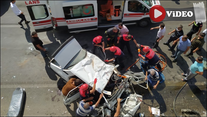 Abide Kavşağı’nda feci kaza: 2'si ağır 5 yaralı-(VİDEO)