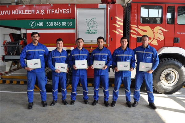 Akkuyu Nükleer İtfaiyecileri AFAD’dan teşekkür belgesi aldı
