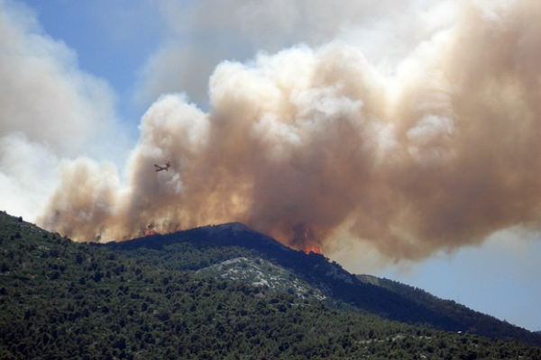 AKUT İzmir ve Manisa ekibi, Salihli'nin Çelikli Mahallesi'ndeki orman yangınını söndürdü