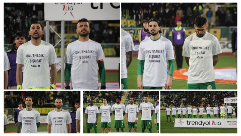 Astor Enerji Şanlıurfaspor, sahaya “6 Şubat” tişörtleriyle çıktı 