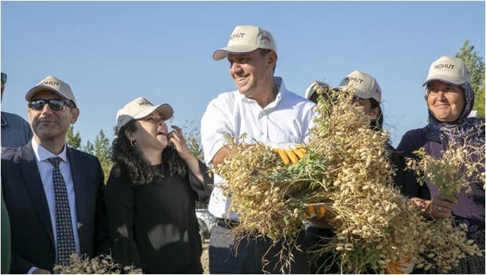 Atalık Gülnar Nohutunun İlk Hasadını Başkan Seçer Yaptı