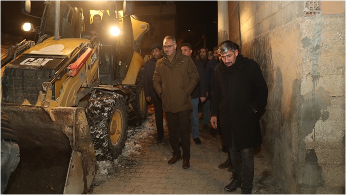 Başkan Kuş, Geç Saatlere Kadar Çalışmaları Yerinde İnceledi-(VİDEO)