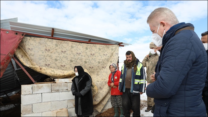  Başkan Şahin’den, Kar Yağışında Mağdur Olan Köylü Ve Çiftçiye Destek