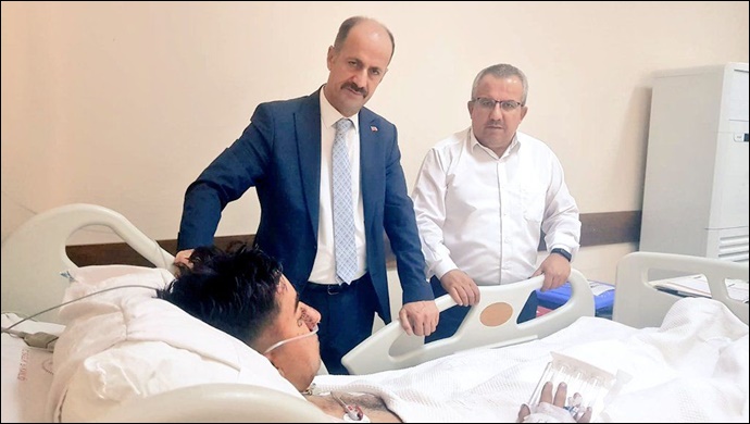 Başkan Yavuz Yaralı Askeri Hastanede Ziyaret Etti