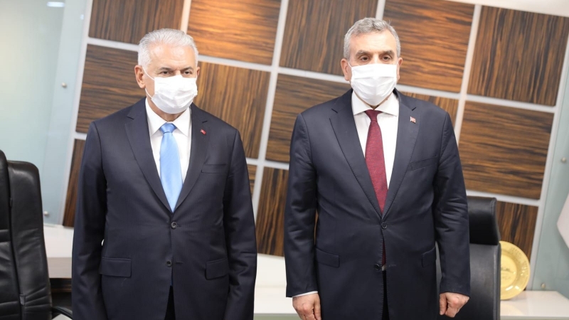 Binali Yıldırım'dan, Başkan Beyazgül'e ziyaret-(VİDEO)