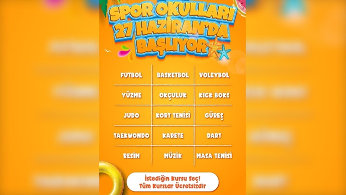  Büyükşehir Spor Okulları Başlıyor