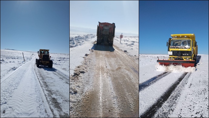 Büyükşehir'den Siverek Karacadağ Yolunda Karla Mücadele Çalışmaları