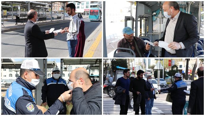 Büyükşehir'den Vatandaşa Ücretsiz Maske Dağıtımı( VİDEO)