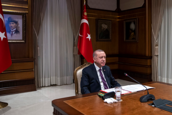 Cumhurbaşkanı Erdoğan,  Libya Başkanlık Konseyi Başkanı Muhammed el-Menfi ile görüştü