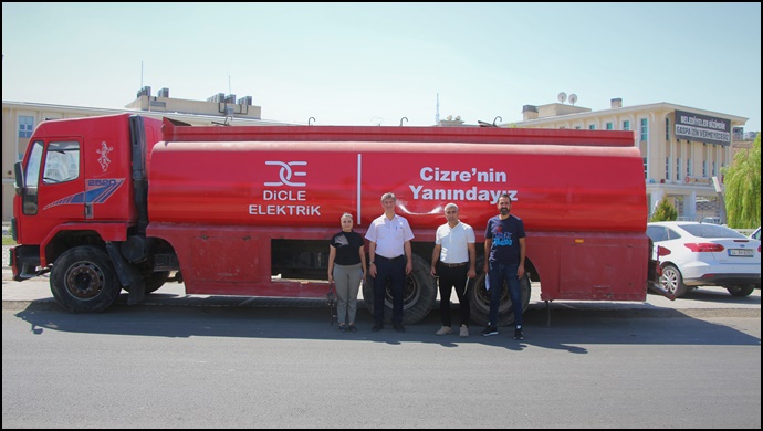 Dicle Elektrik’ten Cizre Belediyesi’ne Su Tankeri Desteği