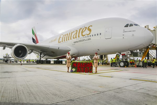 Emirates amiral gemisi A380 ile Bengaluru’ya ilk seferini gerçekleştirdi