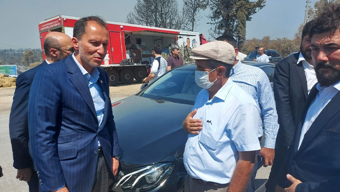 Erbakan'dan  yangın felaketine karşı Milli Birlik çağrısı