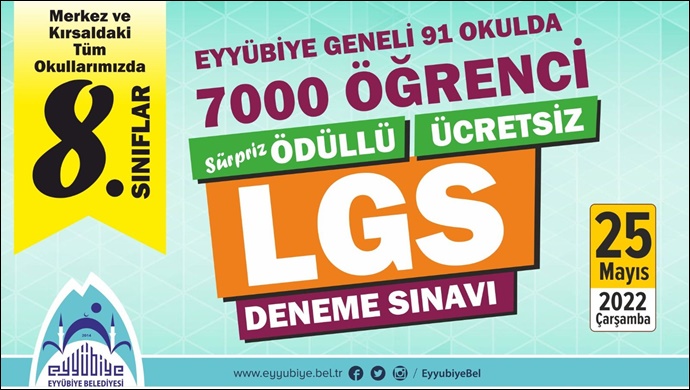 Eyyübiye Belediyesinden ödüllü LGS Denemesi
