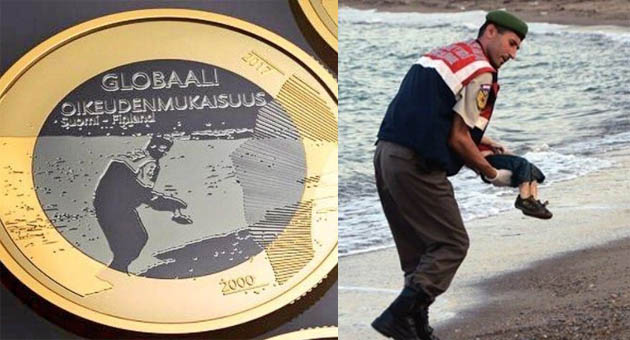 Finlandiya parasına Alan Kurdi'yi koydu; Bağımsızlığın 100. yıl dönümü vesilesi ile...