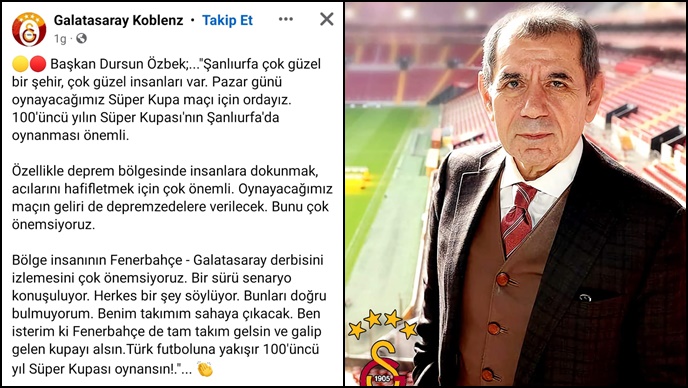 Galatasaray Başkanı Özbek: 