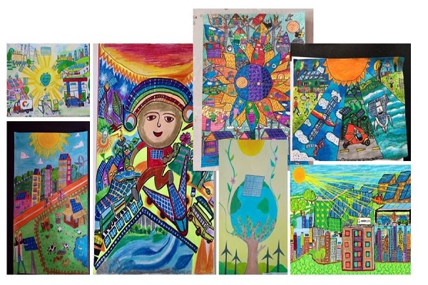 Güneşin çocukları “güneş enerjili” resimleriyle dünyaya mesaj verdi