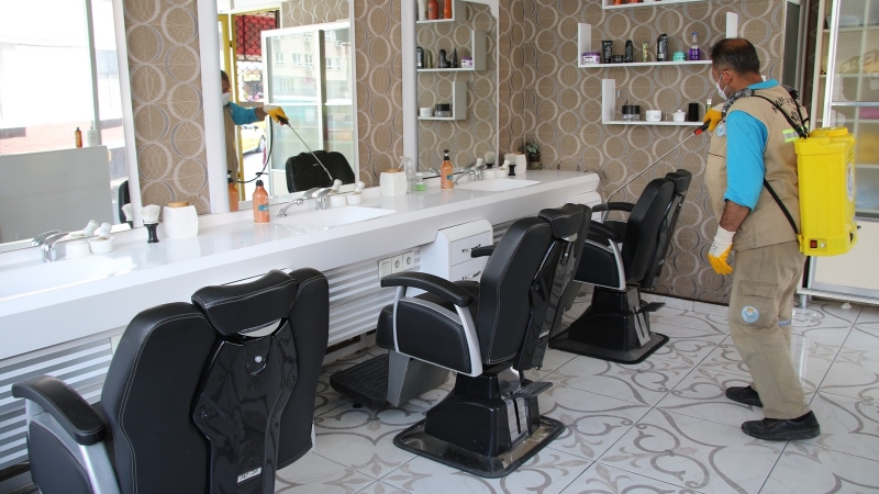 Haliliye'de berber ve kuaförlere korona tedbirleri-(VİDEO)